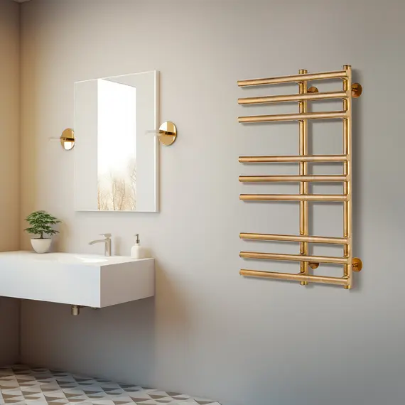 Полотенцесушитель латунный Secado Турин 3 , электрический L/R  бронза