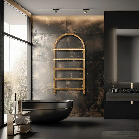 Полотенцесушитель латунный Secado Римини 2 Trenza , электрический L/R  бронза