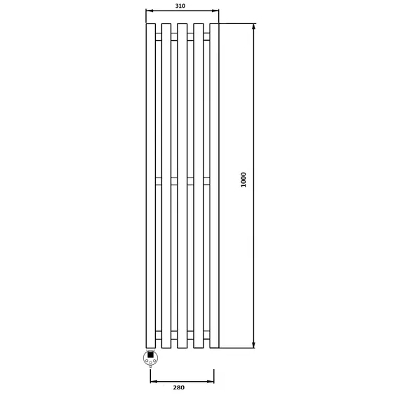 Полотенцесушитель Secado Бергамо 5 электрический L/R черный матовый