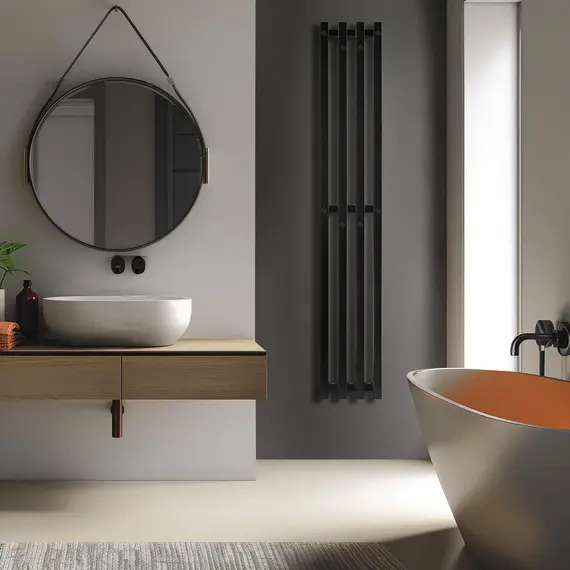 Полотенцесушитель Secado Сандриго 4К водяной, с крючками , черный матовый