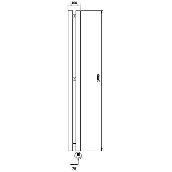 Полотенцесушитель Secado Бергамо 2К электрический , с крючками , L/R черный матовый
