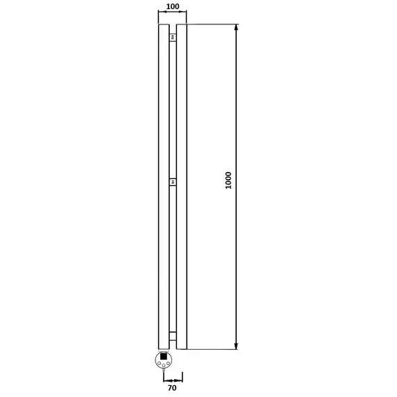 Полотенцесушитель Secado Бергамо 2К электрический , с крючками , L/R черный матовый