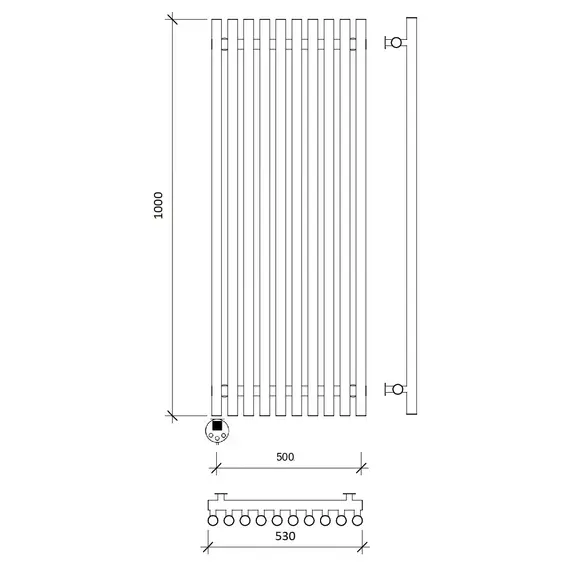 Дизайн-радиатор Secado Бергамо плюс 10  электрический L/R черный матовый