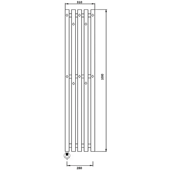 Полотенцесушитель Secado Сандриго 5К электрический, с крючками ,  L/R черный матовый