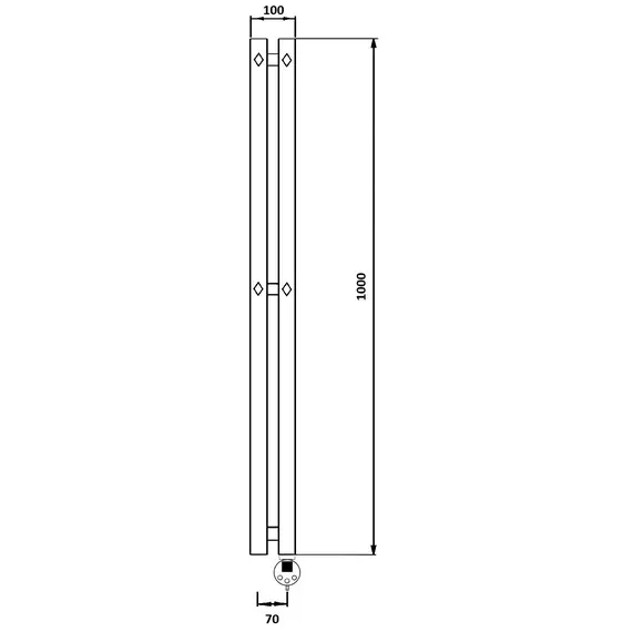 Полотенцесушитель Secado Сандриго 2К электрический, с крючками,  L/R черный матовый