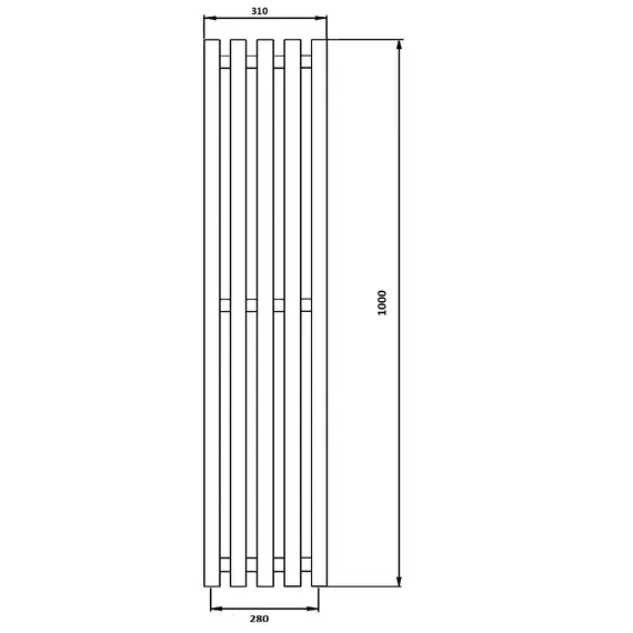 Полотенцесушитель Secado Бергамо 5 водяной, черный матовый