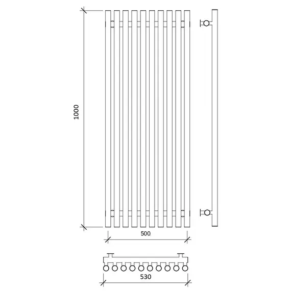 Дизайн-радиатор Secado Бергамо плюс 10 водяной,черный матовый