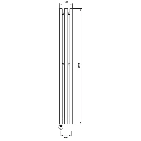Полотенцесушитель Secado Бергамо 3К электрический L/R черный матовый
