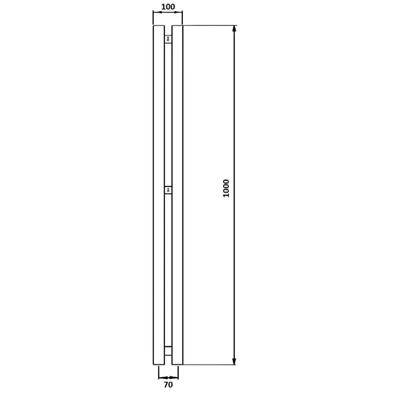 Полотенцесушитель Secado Бергамо 2К водяной, с крючками , черный матовый