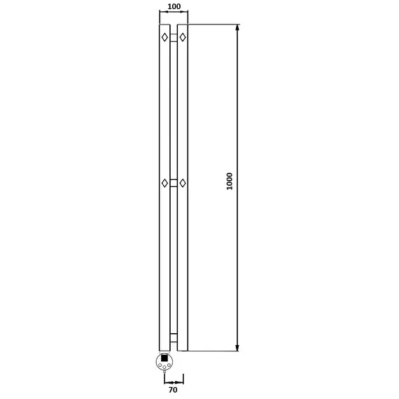 Полотенцесушитель Secado Сандриго 2К электрический, с крючками,  L/R черный матовый