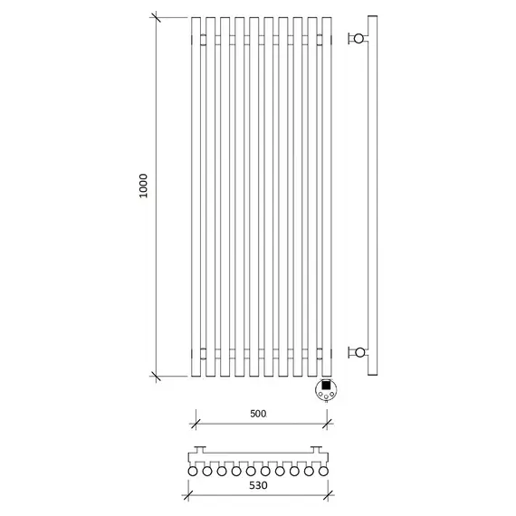 Дизайн-радиатор Secado Бергамо плюс 10  электрический L/R черный матовый