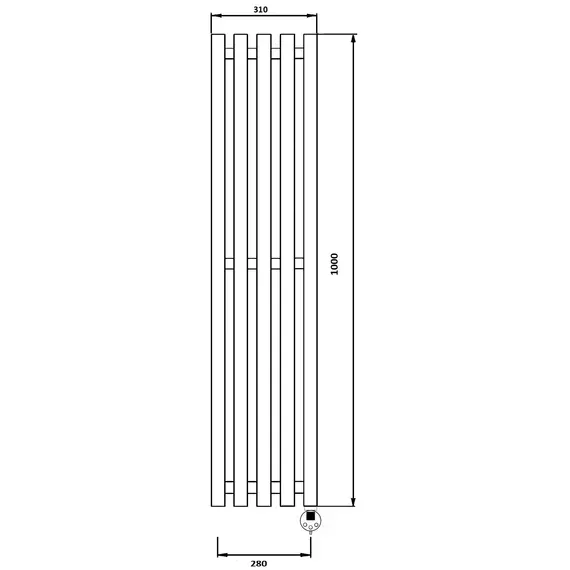 Полотенцесушитель Secado Бергамо 5 электрический L/R черный матовый