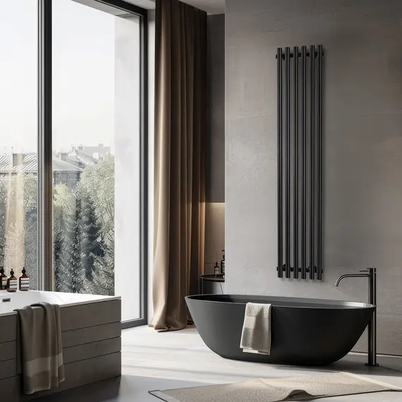 Дизайн-радиатор Secado Бергамо плюс 6  электрический L/R черный матовый