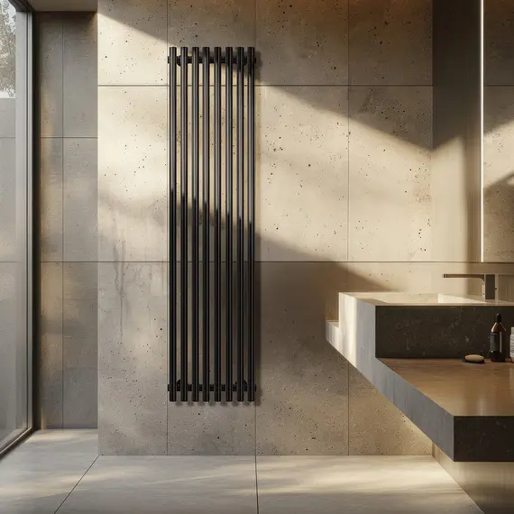Дизайн-радиатор Secado Бергамо плюс 8  водяной, черный матовый