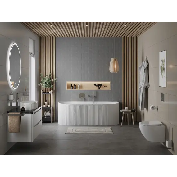 Акриловая ванна BELBAGNO BB412-1700-800-MATT, пристенная, белая матовая