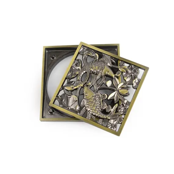 Насадка с рамкой и дизайн-решеткой Рыбы Bronze De Luxe