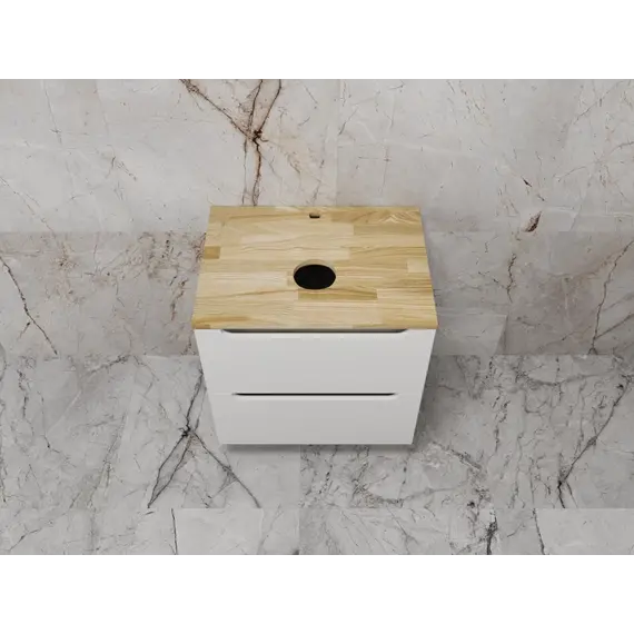 Тумба подвесная "Бали " 2 ящика со столешницей БЕЛЫЙ СОФТ