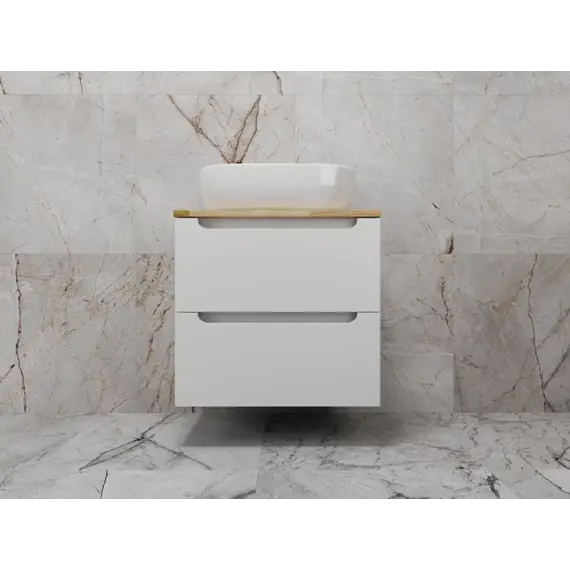 Тумба подвесная "Бали " 2 ящика со столешницей БЕЛЫЙ СОФТ