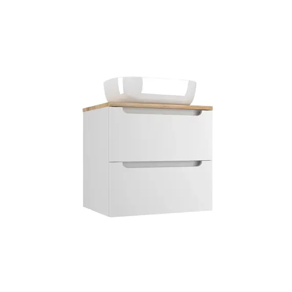 Тумба подвесная "Бали " 2 ящика со столешницей БЕЛЫЙ СОФТ