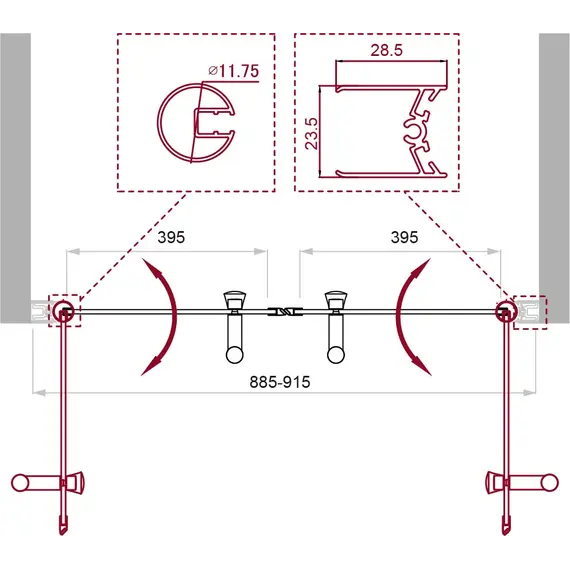 Душевая дверь BelBagno UNO-B-2-90-CH-Cr шиншилла