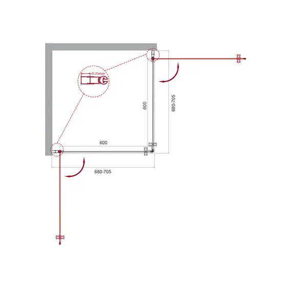 Душевой уголок BelBagno ETNA-A-2-/C-Cr