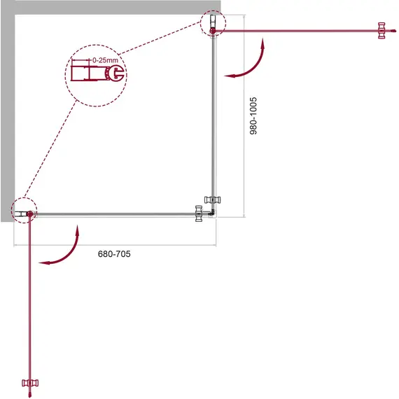 Душевой уголок BelBagno ETNA-AH-2-/-C-Cr