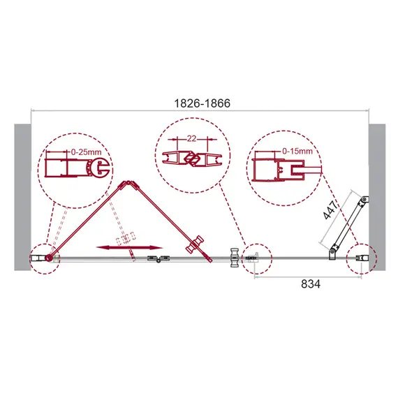 Душевая дверь BelBagno ALBANO-BS-13-90/-C-Cr