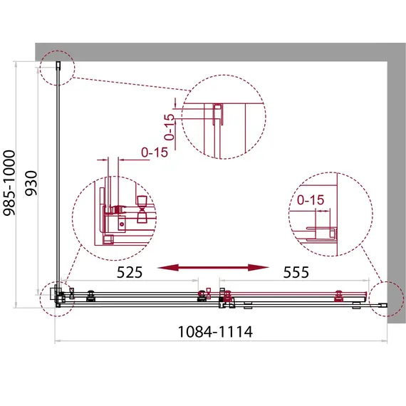 Душевой уголок BelBagno ACQUA-AH-1-/-C-Cr
