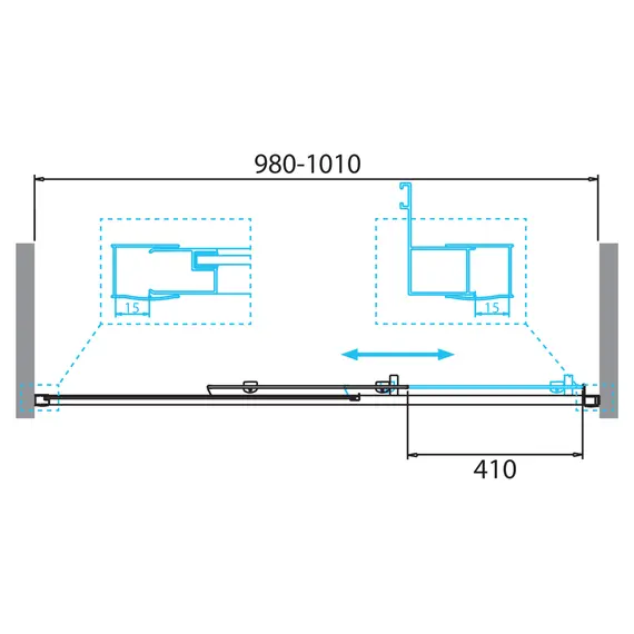 Душевая дверь BelBagno DUE-BF-1-C-Cr