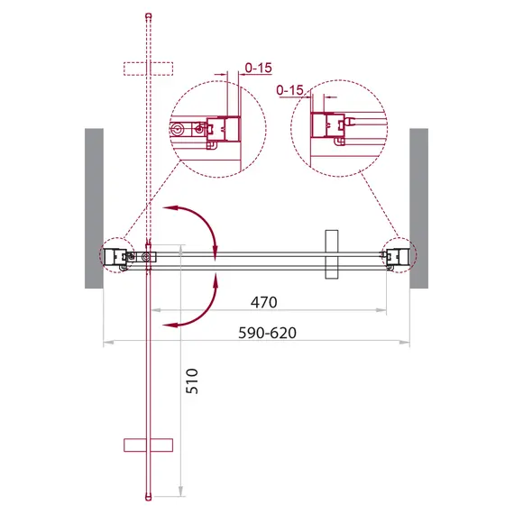 Душевая дверь BelBagno MARMI-B-1-/C-Cr