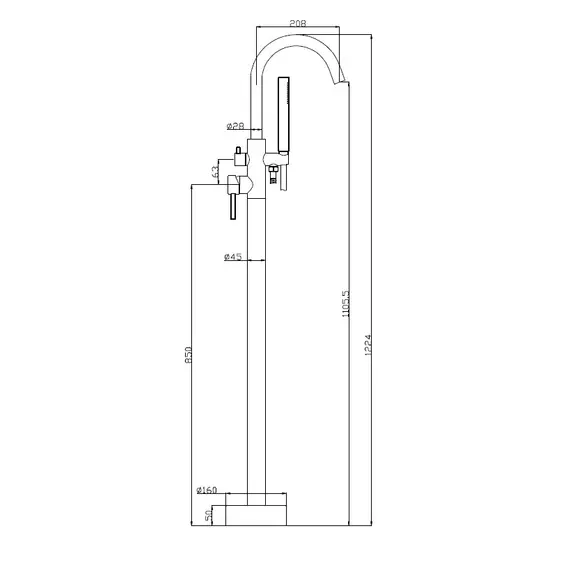 Напольный смеситель BelBagno NOVA NOV-FMT-IN