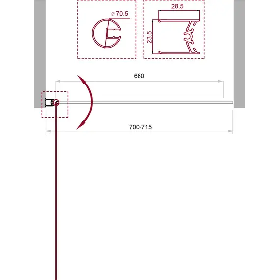 Душевая шторка на ванну BelBagno UNO-V-1-/C-Cr