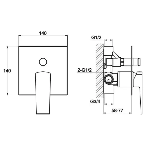 Встраиваемый смеситель BelBagno ARLIE ARL-BASM-CRM