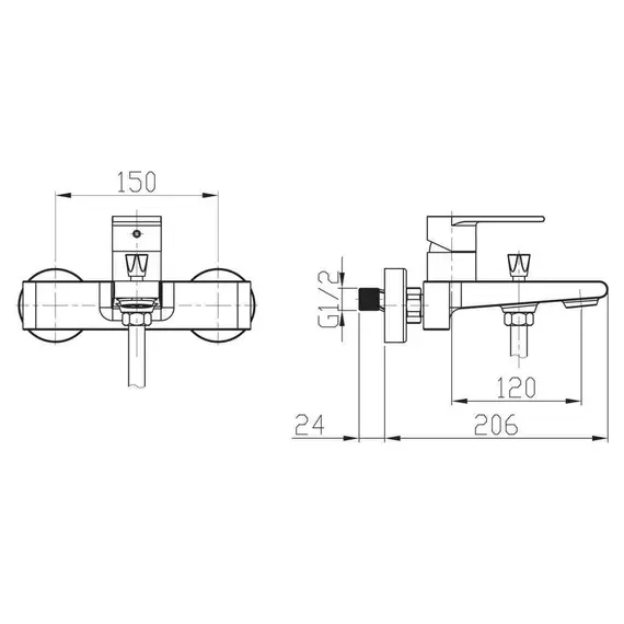 Смеситель для ванны и душа BelBagno NOVA NOV-VASM-IN