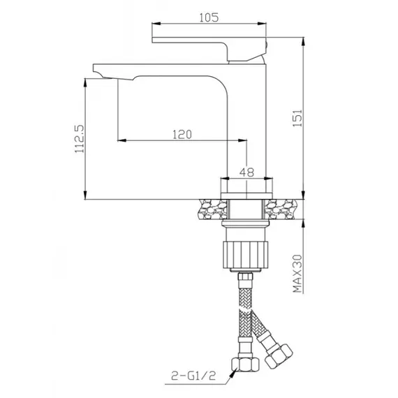 Смеситель для раковины BelBagno LUCE LUC-LVM-CRM
