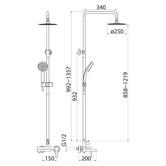 Душевая стойка BelBagno DELTA DEL-VSCM-IN