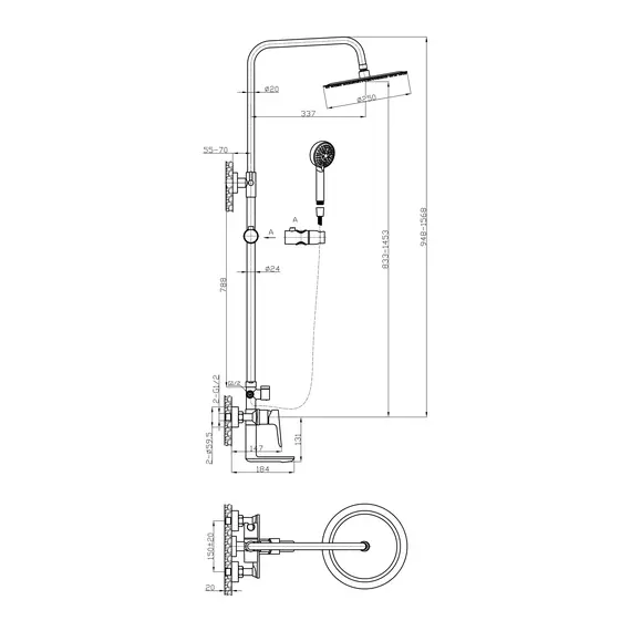 Душевая стойка BelBagno ANCONA ANCONA-VSCM-CRM