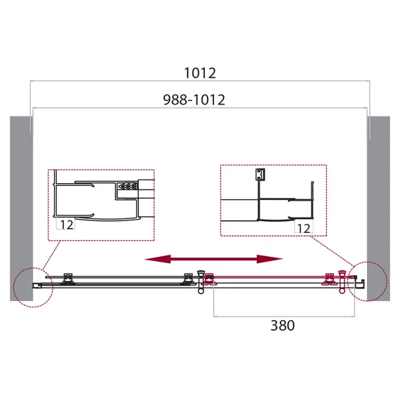 Душевая дверь BelBagno UNO-195-BF-1/C-Cr