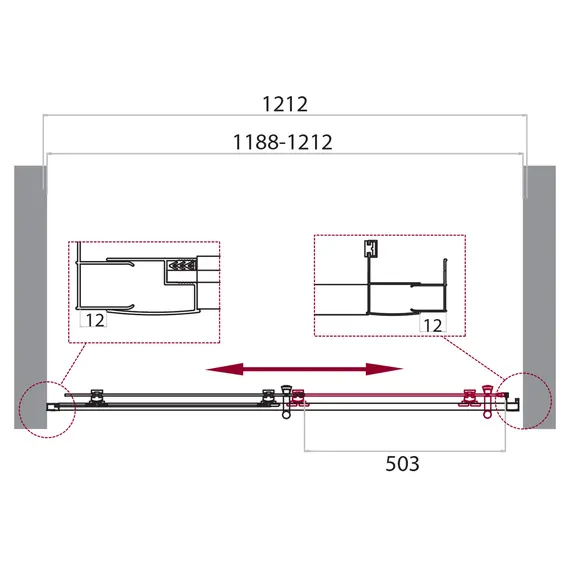 Душевая дверь BelBagno UNO-195-BF-1-120-P-NERO