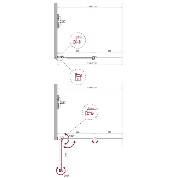 Душевая шторка на ванну BelBagno UNO-V-2-/C-Cr