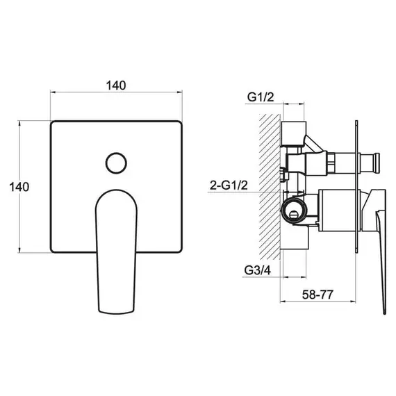 Встраиваемый смеситель BelBagno CARIN CAR-BASM-CRM