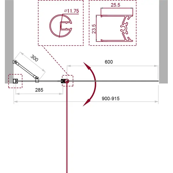 Душевая шторка на ванну BelBagno UNO-V-11-90/150-C-Cr
