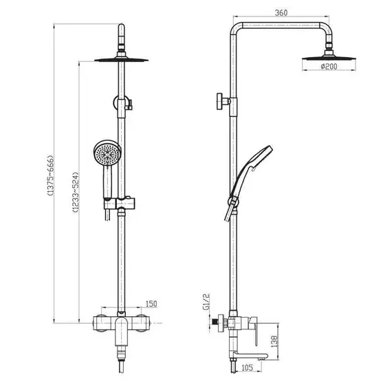 Душевая стойка BelBagno NOVA NOV-VSCM-IN