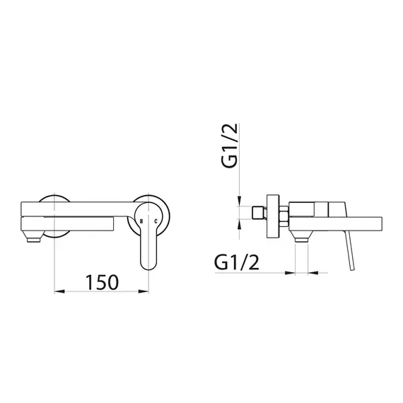 Смеситель для ванны и душа BelBagno DELTA DEL-VASM-IN
