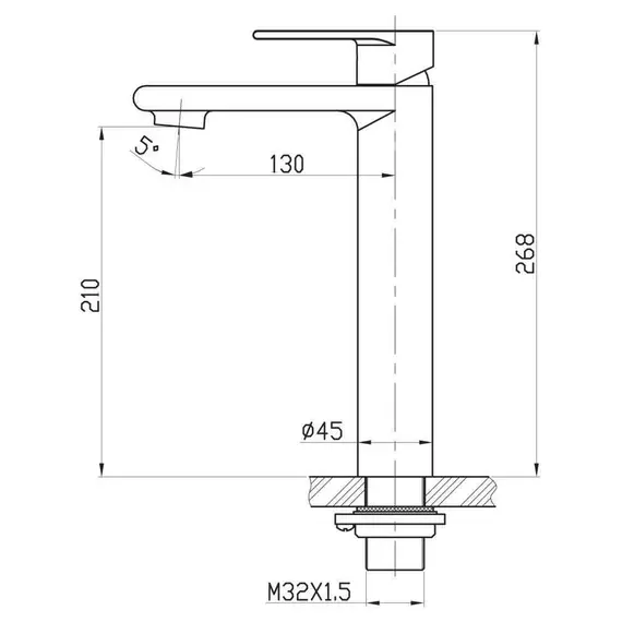 Смеситель для накладных раковин BelBagno NOVA NOV-LMC-IN