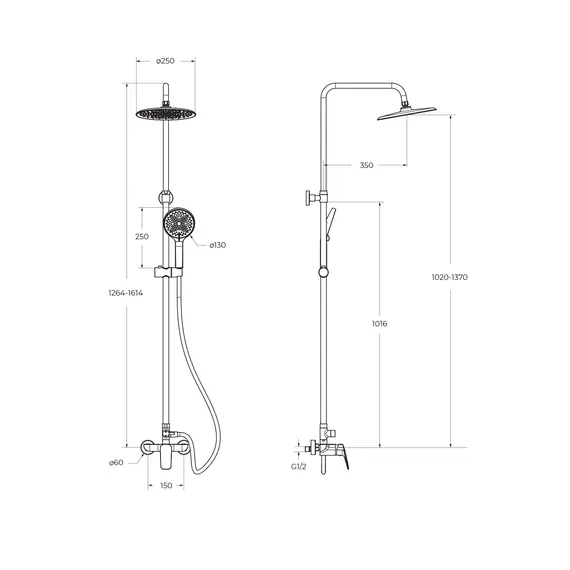 Душевая стойка со смесителем BelBagno MARINO-DOCM-CRM