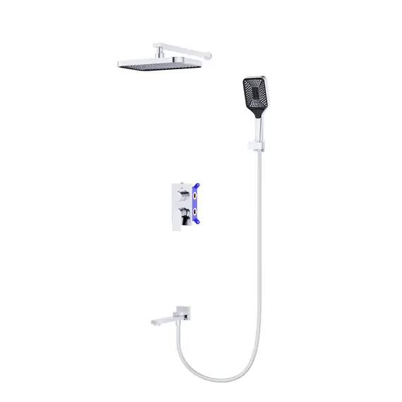 Душевой комплект встраиваемый с изливом BelBagno DUE-VDSET-CRM