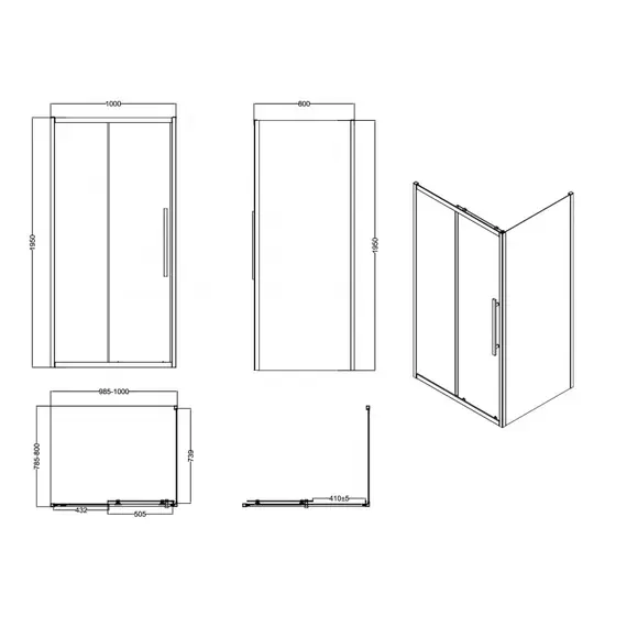 Душевое ограждение ESBANO ESF-108/119/128/129PS-C без поддона
