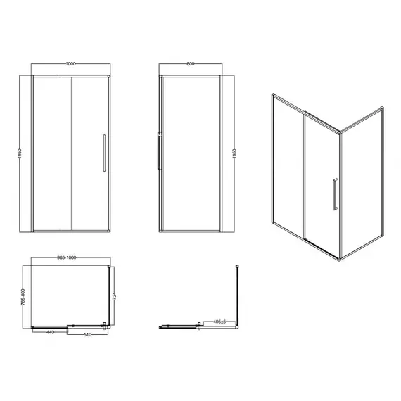 Душевое ограждение ESBANO ESS-108/119/128/129PS-B без поддона