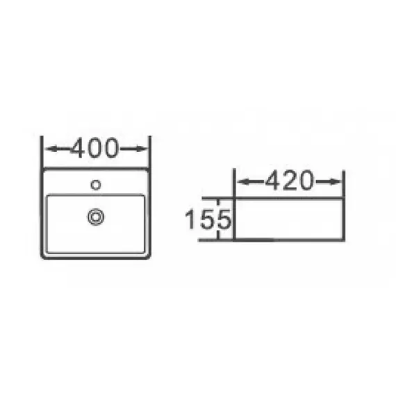 Раковина накладная ESBANO  "CIRCON-40" (matt black)